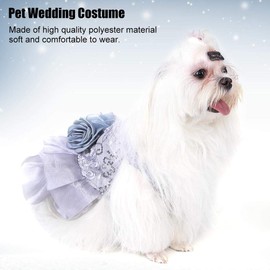 GOTOTOP Dog Dress, Pet Dog Skirt Puppy Cat Cute Sequins Princess Bubble Skirt Wedding Costume for Small Medium Dog Cat Summer Clothing (M-Grey)