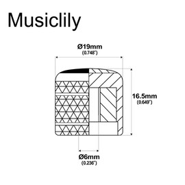 Musiclily Pro Fine 24 Splines Steel Dome Mother-of-pearl Top Push-on Control Knobs 19 * 16.5mm for USA Made Guitar Bass Potentiometers, Gold (Set of 2)