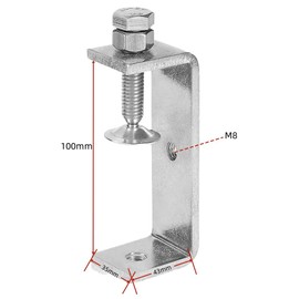 Loopunk 2 Piece Set of 2 Stainless Steel Clamp, Fixed Clamp Clip, Tiger Clamp, Rectangular Steel Pipe Clamp, C-type Fixing Clamp, For Woodworking Clamps, Welding Work, Rustproof, Durable, Clamp Clip,