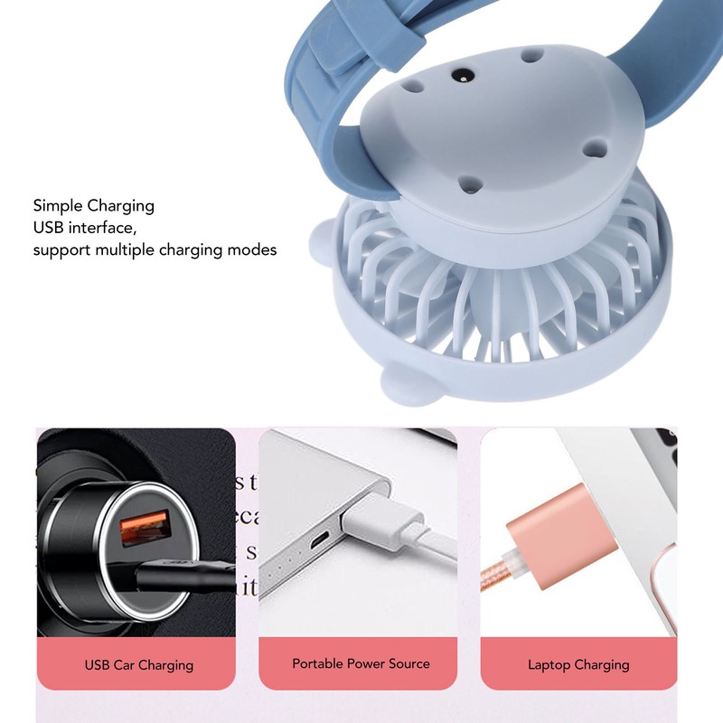 Protable Watch Fan with Adjustable Wristband Children Cartoon Electric Fan