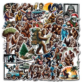 WESILY Pack 50 PCS Nature Bigfoot Stickers Cartoon Waterproof Small Vinyl Decals Funny Aesthetic Decorations Water Bottles Laptop Phone Cup Notebook Gifts Birthday for Teens Men Boys Adults