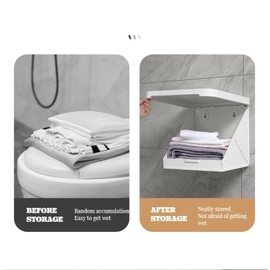 TSINGS Bathroom Mural Clothes Folding Storage Box Waterproof Hanging Storage Organizer No-Punch Wall Mounted Mural Storage Cabinet Decorative Storage Space Saving, Birdies