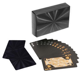 Poker Cards, Playing Cards, Waterproof Playing Cards, Plastic Playing Cards, Professional Poker Card, Black Playing Cards, Card Game, Standard 54 Poker, for Texas Holdem Poker Deluxe Card Games