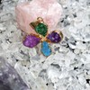 Four Leaf Clover Necklaces for Women, Trendy Amethyst Crystal Pendant