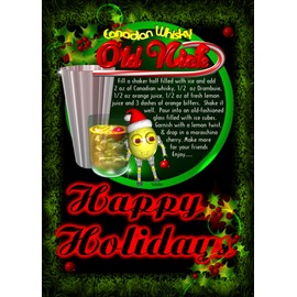 ValxArt Happy Old Nic Cocktail Birthday Recipe Greeting Card