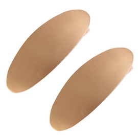 2 PCS Oval Flat Hair Barrette Clips, 8CM Vintage Metal Large Hairpin for Women, French Hair Clip for Wedding, Prom, Formal Events, Elegant Hair Accessories for Long Thick Hair, Classic Style (GLD)