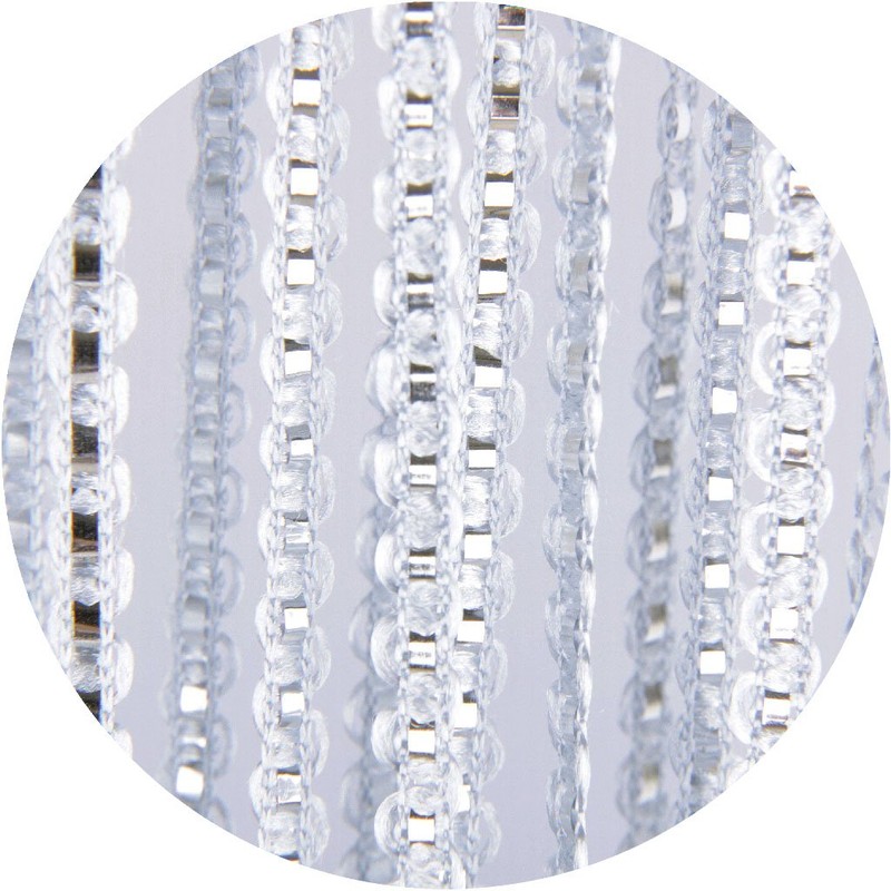 String curtain with pull-through bars, lurex-look curtain, elegant and stylish