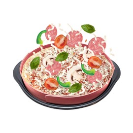 Jokari Premium Adjustable Silicone Pizza Crust Protector Belt to Pile Toppings on Bake Your Own Pizzas Up to 21 Inches and Keep From Falling Off. Dishwasher Safe Topping Saver Oven Safe to 500 Degrees