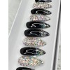 nailed by Rachel Black silver bling stiletto press on nails
