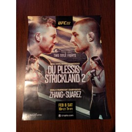 UFC 312 18x24 Promotional Poster featuring Du Plessis, Strickland, Zhang and...