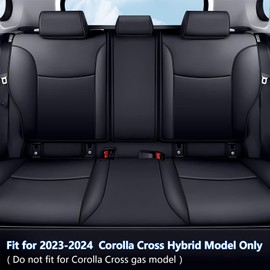 TTX LIGHTING Custom Fit Seat Covers for Toyota Corolla Cross Hybrid 2023 2024 SE, XES,Full Set Faux Leather Cross Hybrid Seat Covers Black