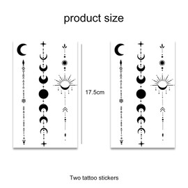 Aikeis 2er-Pack extra großes semipermanentes temporäres Mond-Tattoo, wasserfest, realistisch, klebstofffrei, nicht reflektierend, hält 1–2 Wochen
