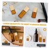PACKOVE 10pcs Essential Oil Roller Bottles with Wood Grain Caps
