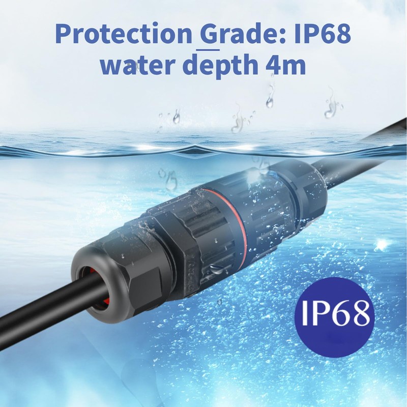 10PCS Waterproof Electrical Cable Connector IP68 3 Pin Connectors Fitting