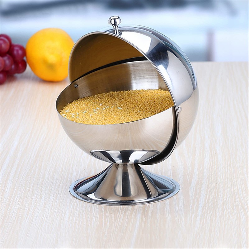 Peohud 2 Pack Stainless Steel Sugar Bowl with Roll Top,