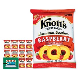 EDYOS Berry Farm Premium Raspberry Bite Sized Shortbread Cookies 2 oz Bags- 12-Pack (Raspberry, 12-Pack)