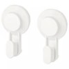 Ikea TISKEN Damage-Free White Suction Cup Hooks That Stick &