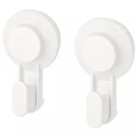 Ikea TISKEN Damage-Free White Suction Cup Hooks That Stick & Lift Without Tools