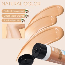 Waterproof Leg Makeup, Leg Makeup Waterproof No Transfer, Waterproof Foundation for Body Make-Up, Tattoo Cover (Natural, 118 ml)