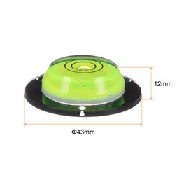 sourcing map Round Bubble Level 43x12mm Mini Circular Bullseye Spirit Levels for Leveling Camera Tripod Telescope Workshop Turntable Pictures Frame, Green