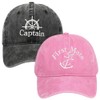 ZUYYON 2 Pcs Captain Hat and First Mate Hat Set