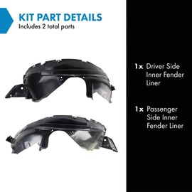 TRQ TRQ Inner Fender Liner Set Compatible with 2007-2009 Suzuki SX4 SZ1248118 SZ1249118