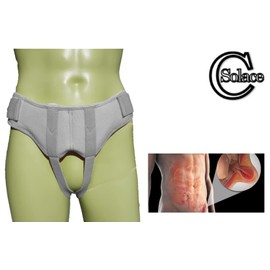 Hernia Belt Solace Care | Inguinal Hernia Support Truss Belt - Removable Pressure Pads - Single or Double Reducible Inguinal Ruptures - Unisex - Pre/Post Surgery (Small - 30"-35" - 76-89cm)