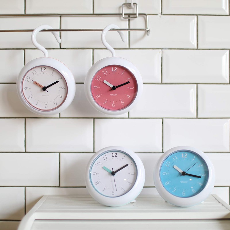 mooas Silent Waterproof Clock 3 Types, Bathroom Clock, Shower Clock