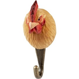 WILDLIFEGARDEN Wildlife Garden WG4511 Chicken Hand Carved Wall Hook