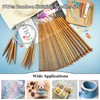 Hobekoee Bamboo Knitting Needles Set,36Pcs 9.8" Straight Single Pointed Bamboo