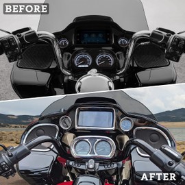 VEISUTOR Inner Fairing Trim Kit for 2015-2022 Road Glide, Chrome Speedometer Gauge Covers for Harley CVO Road Glide Limited Special Ultra 2015-2022 Accessories, Replace #61400296