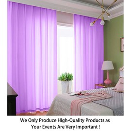 ShinyBeauty Chiffon Backdrop Curtain 2 Panels 29''x84'' Lavender Living Room Curtains Voile Sheer Curtains Light Purple Tulle Fabric Drapes Wedding Chiffon Curtain Panels Chiffon Fabric for Wedding