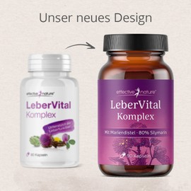 Liver Vital Complex - With Milk Thistle, Artichoke and Dandelion - With 80% Silymarin (Silybum Marianum) - 90 Capsules for 15-30 Days - High Dose & Vegan