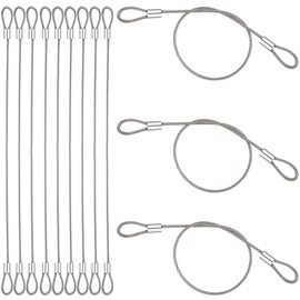 12 Pack Steel Cable with Loops, Stainless Security Cable Safety Cable Wire Cable Steel Chain Security Chains for Outdoor Gate Luggage Lock, 2mm Thickness 12 Inch Length
