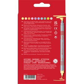 Faber-Castell Double Ended Fibre-tip Pen Set 10 x Pastel Colours