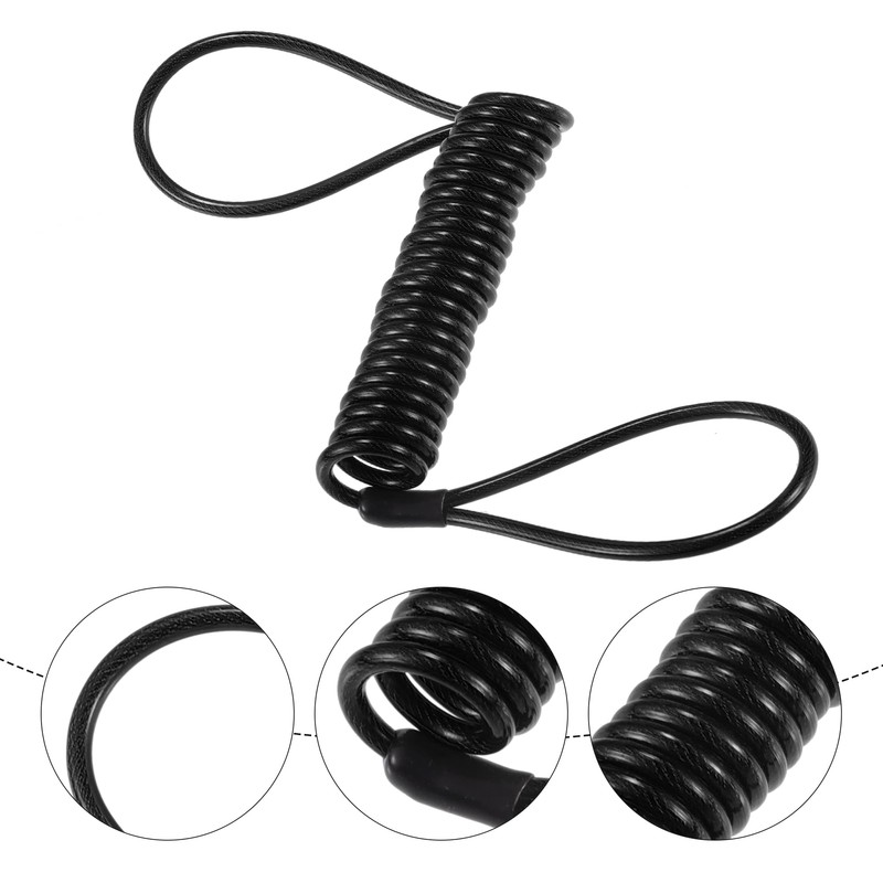 X AUTOHAUX Black Motorcycle Disc Lock Cable Universal Anti-theft Wheel