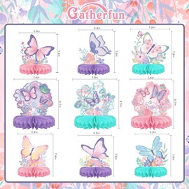 Butterfly Birthday Party Supplies Kit - Butterfly Themed Honeycomb Centerpiece ，Table Decorations for Kids' Butterfly Themed Birthday Party Decorations
