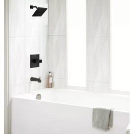 Replacement for Delta 13/14 Series Shower Handle Trim Kit with Shower Arm and Flange, Compatible with Delta R10000 Valve, Matte Black (Cartridge and Valve Not Included)