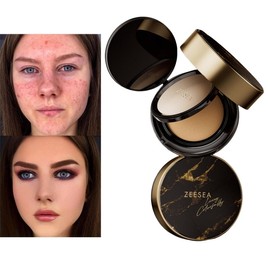 ZEESEA 2-in-1 Double-layer Air Cushion Liquid Foundation Setting Powder, Moisturizing, Long-lasting, Oil-control, Waterproof, Easy To Apply And Carry - Color: SOFT IVORY