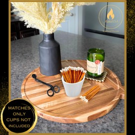 500 Count - 3" Long Brown/White Color Matches | Three Inch Coloful Loose Wooden Safety Match Sticks for Candle Display | Refill for Decorative Jar Holder Bottle | Strikers Included