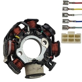 RedCap 7 1/2 Coil AC 5-Wire Stator Magneto for 4-Stroke CG 125cc 150cc Chinese Scooter Moped ATV Go-kart Buggy Engine Taotao Paliden Roketa Jonway Icebear Coolster Lance SUNL Vento