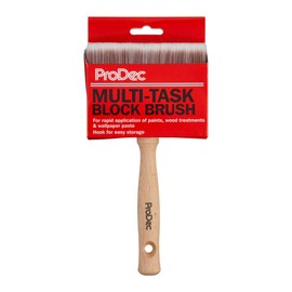 ProDec PBBB001 Block Brush for Rapid Painting with Emulsion,Masonry Paint,Woodstains Timber Treatment,Varnish on Indoor and Outdoor Walls,Ceilings,Sheds, Fences,Ideal for Rough Surfaces,Brown,4" 100mm