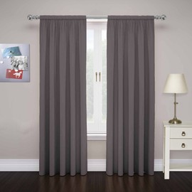 Pairs to Go Cadenza Microfiber Window Panel (Set of 2), 63", Smoke