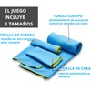 Deportivas Toalla Microfibra Azul Set de 3, Toalla Deportiva Secado