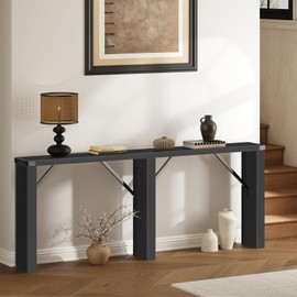 YATINEY Console Table, 70.8" Long Behind Couch Sofa Table, Entryway Table, Farmhouse Console Table for Narrow Spaces, Hallway, Living Room, Black CT31BB