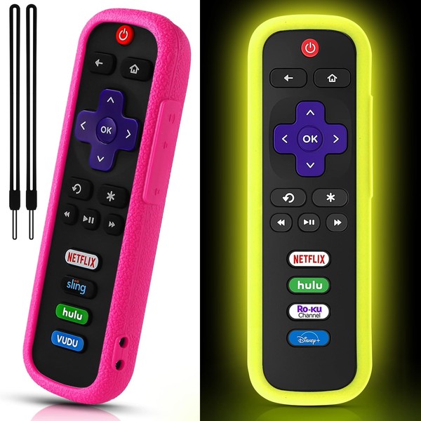 SOTATOO Roku TV Remote Case, 2 Pack, Silicone Protective Controller,