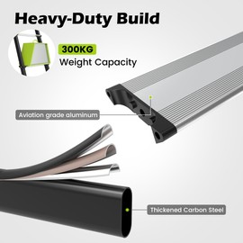 Marudina 660lbs Heavy-Duty Step Ladder:,8-Level Adjustable Bunk Bed Ladder (59"-65"),Anti-Slip Steel-Aluminum Frame, Fits Campers, Dorms and Kids' Rooms, Compatible with Beds of 57"-63" Height