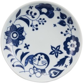 Kaneshotouki 009176 Doraemon Hasami Ware Plate, Small Plate, Diameter 3.9 inches (10 cm), Flower, White