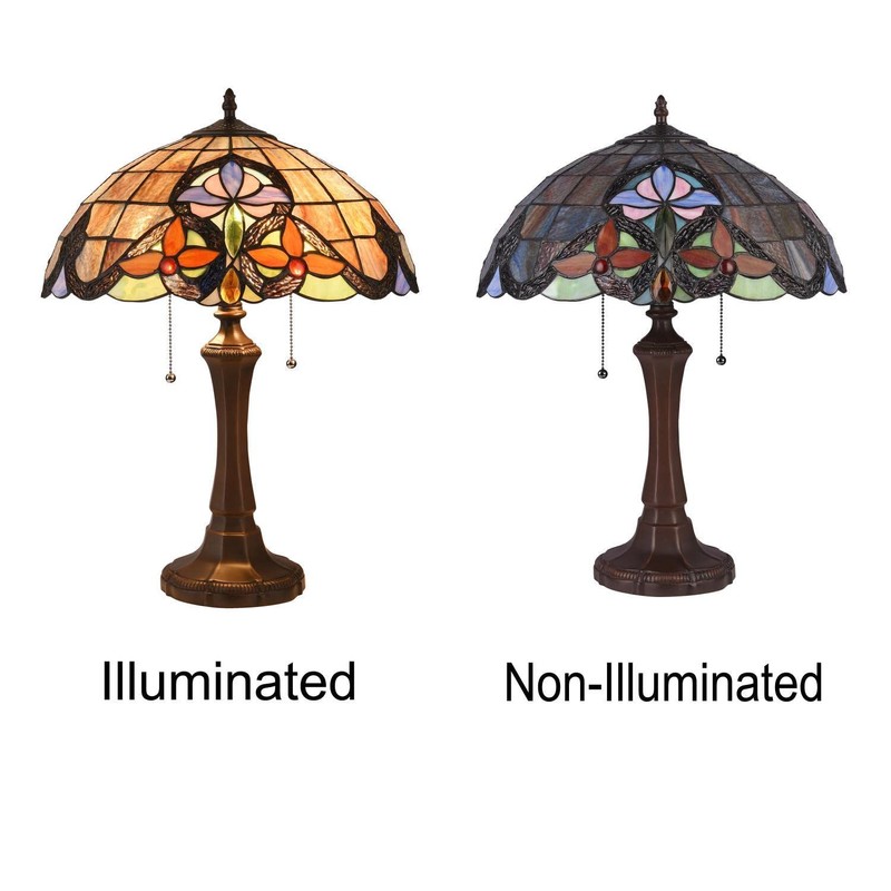 Chloe Lighting Monroe Victorian Tiffany-Style Dark Bronze 2 Light Table