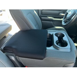 Car Console Covers Plus Made in USA Designed for RAM Jump Seat Models 2019-2025 Neoprene Auto Armrest Center Console Cover Black